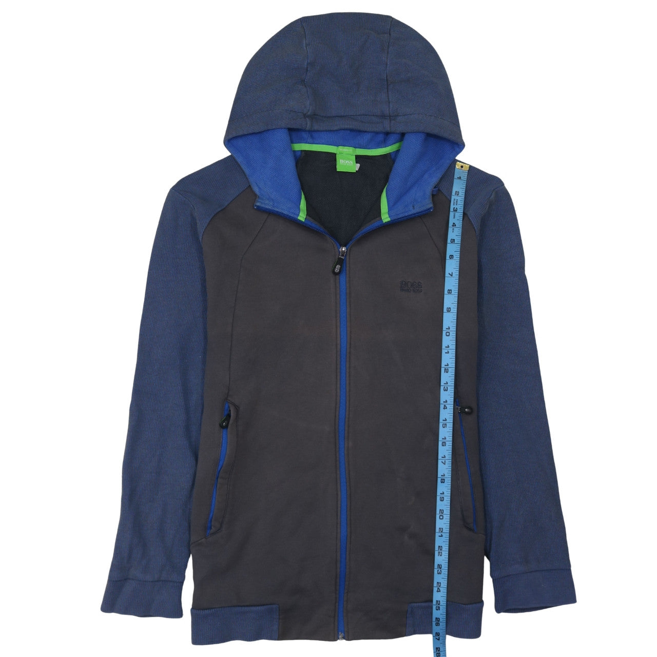 Hugo Boss Men’s Blue 2XL Full Zip Hooded Sweatshirt