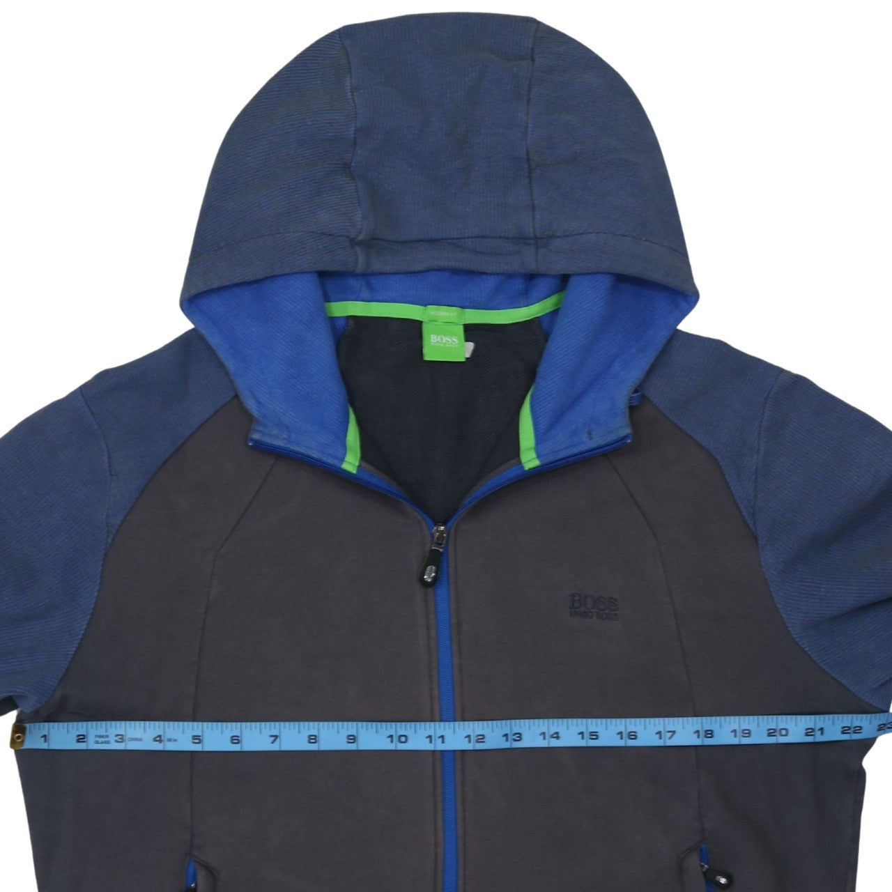 Hugo Boss Men’s Blue 2XL Full Zip Hooded Sweatshirt