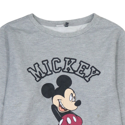 Disney Unisex Grey Mickey Mouse Pullover Sweatshirt S