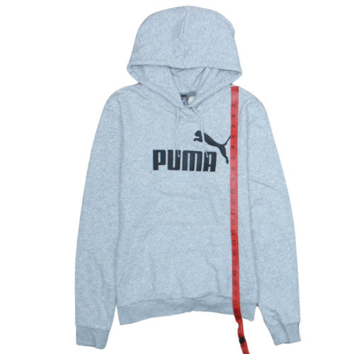 Puma Women's Grey Pullover Hoodie Size 12 Logo Print