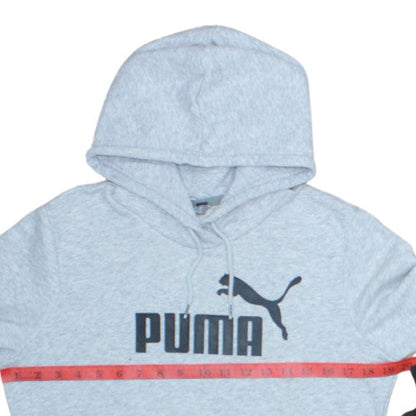 Puma Women's Grey Pullover Hoodie Size 12 Logo Print