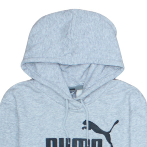 Puma Women's Grey Pullover Hoodie Size 12 Logo Print