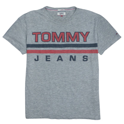 Tommy Jeans Men's Grey Regular Fit Graphic Logo T-Shirt Size M