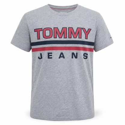 Tommy Jeans Men's Grey Regular Fit Graphic Logo T-Shirt Size M