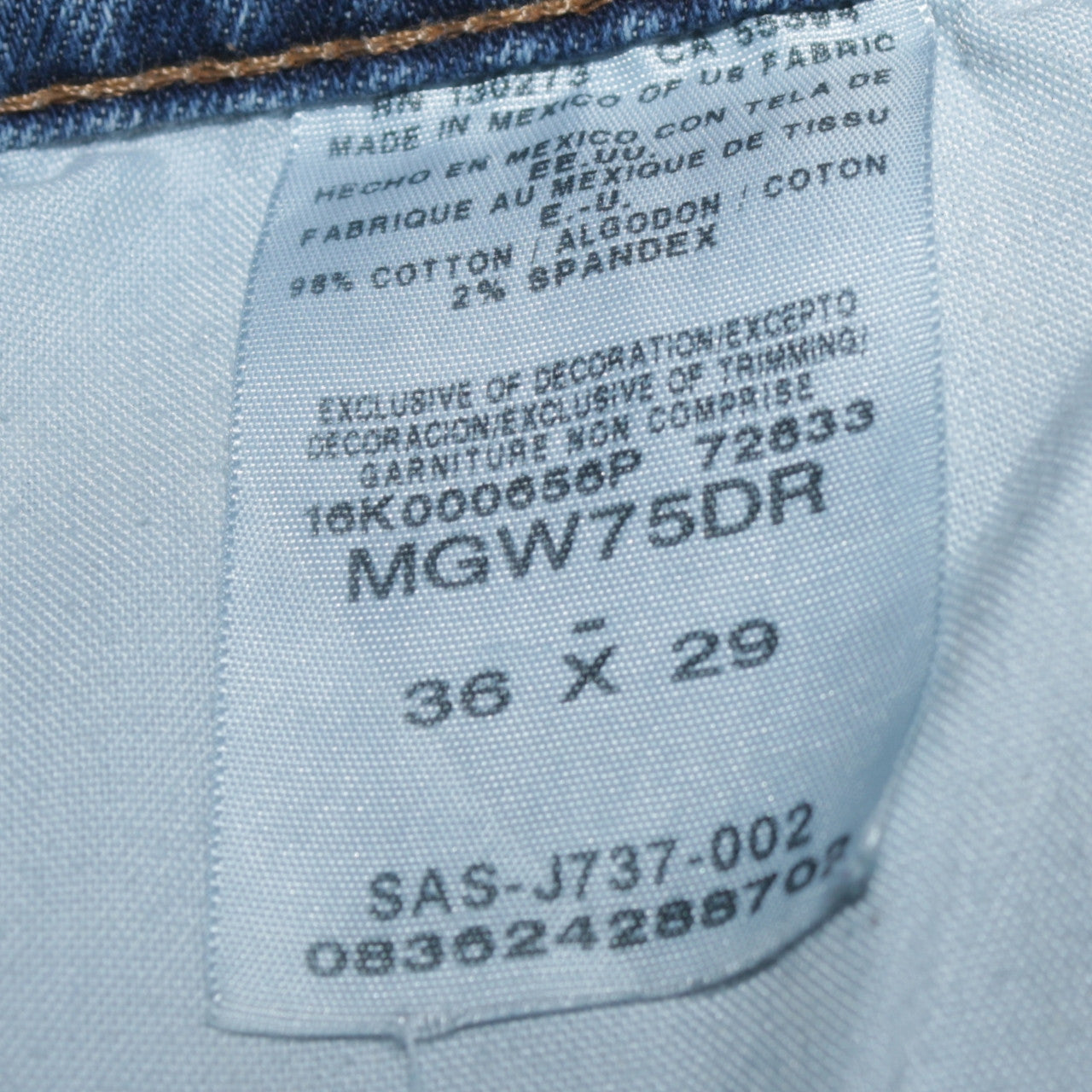 Wrangler Men's Blue 36x29 Straight Fit Denim Jeans
