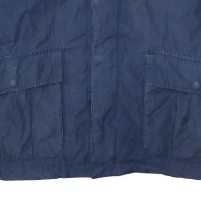 Timberland Men Blue L Parka Jacket Cotton Nylon Blend Outdoor