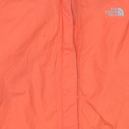 The North Face Womens Orange Waterproof Hooded Rain Jacket M