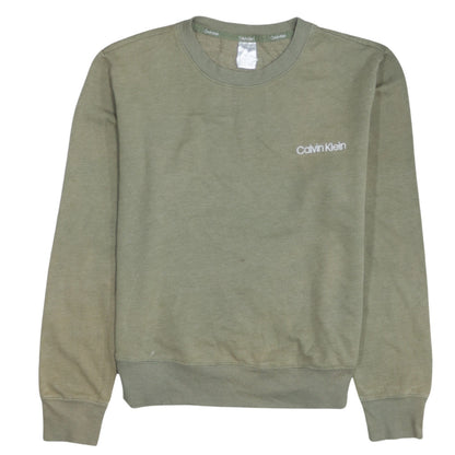 Calvin Klein Men's Green Logo Crew Neck Sweatshirt Size M