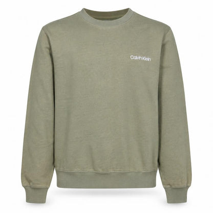 Calvin Klein Men's Green Logo Crew Neck Sweatshirt Size M