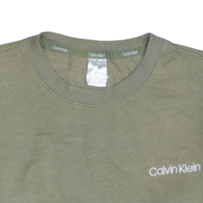 Calvin Klein Men's Green Logo Crew Neck Sweatshirt Size M