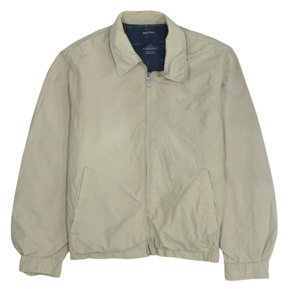 Nautica Men's Beige Cotton Nylon Full Zip Casual Jacket L