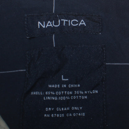 Nautica Men's Beige Cotton Nylon Full Zip Casual Jacket L