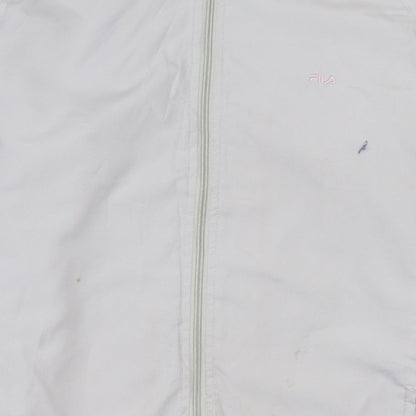 Fila Women White Full Zip Lightweight Sports Jacket Size L