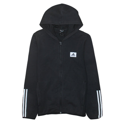 adidas Mens Black Full Zip Hoodie Medium Lightweight Sportswear
