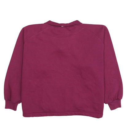 Reebok Womens Burgundy 1/4 Zip Pullover Sweatshirt Size 14