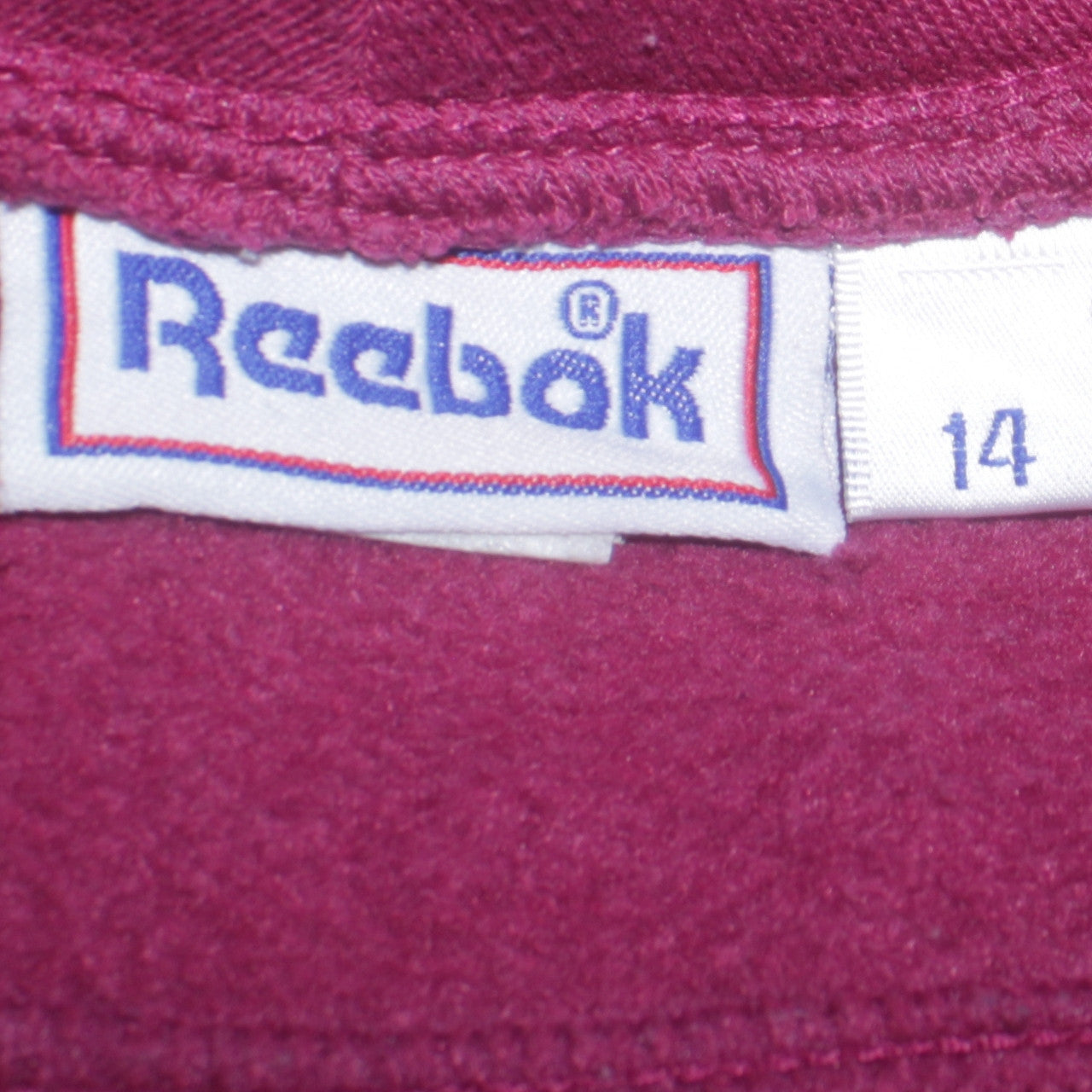 Reebok Womens Burgundy 1/4 Zip Pullover Sweatshirt Size 14