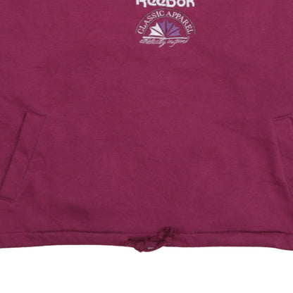 Reebok Womens Burgundy 1/4 Zip Pullover Sweatshirt Size 14
