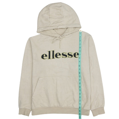 Ellesse Men's Beige Pullover Hoodie S Fleece Embroidered Logo