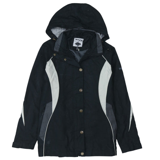 Toggi Womens Black Waterproof Hooded Rain Jacket Size 12
