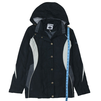 Toggi Womens Black Waterproof Hooded Rain Jacket Size 12