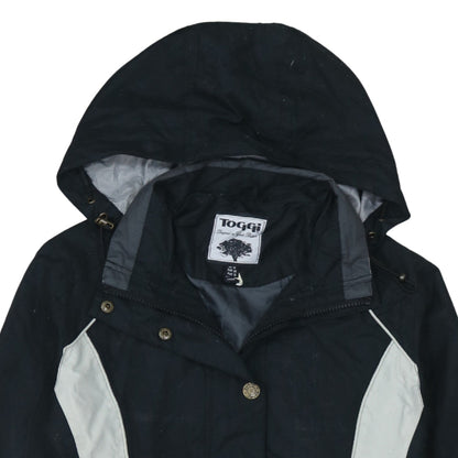 Toggi Womens Black Waterproof Hooded Rain Jacket Size 12