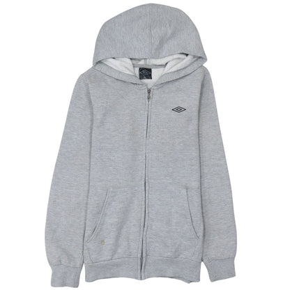 Umbro Boys Grey Full Zip Hoodie 11-12 Years Cotton Blend Lined