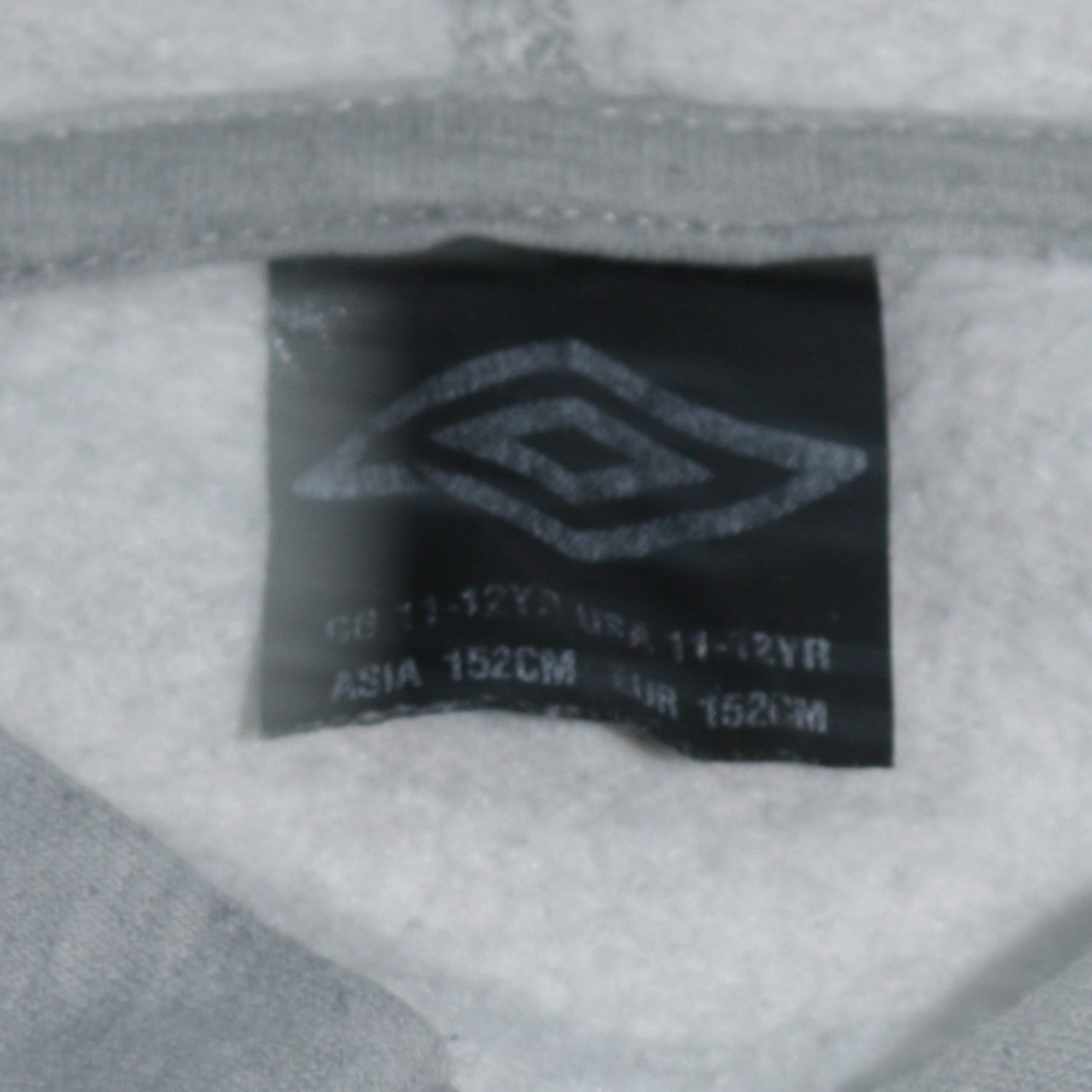 Umbro Boys Grey Full Zip Hoodie 11-12 Years Cotton Blend Lined