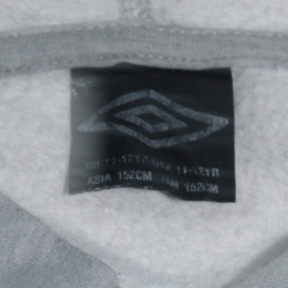 Umbro Boys Grey Full Zip Hoodie 11-12 Years Cotton Blend Lined