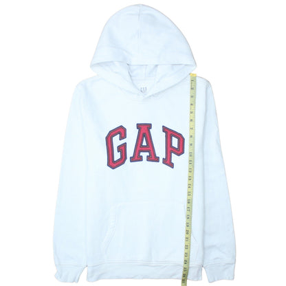 GAP Men’s White Logo Pullover Hoodie Fleece M Regular Fit