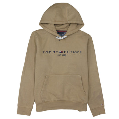 Tommy Hilfiger Men's Beige 2XL Pullover Hoodie Logo Print