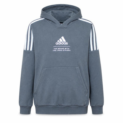 Adidas Boys Grey Pullover Hoodie 14 Years Logo Hooded Sweatshirt