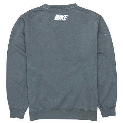 Nike Men's Grey Logo Crew Neck Sweatshirt Size M