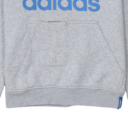adidas Men's Grey Pullover Hoodie Medium Graphic Sportswear