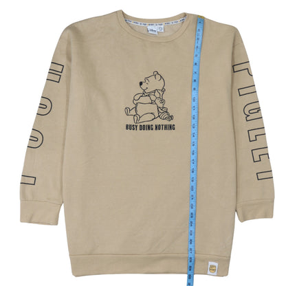 Disney Women Beige Winnie the Pooh Pullover Sweatshirt Size M