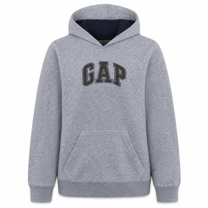 Front view of Gap Kids Grey Pullover Hoodie Teens XXL Cotton Blend