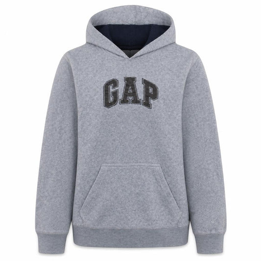 Front view of Gap Kids Grey Pullover Hoodie Teens XXL Cotton Blend