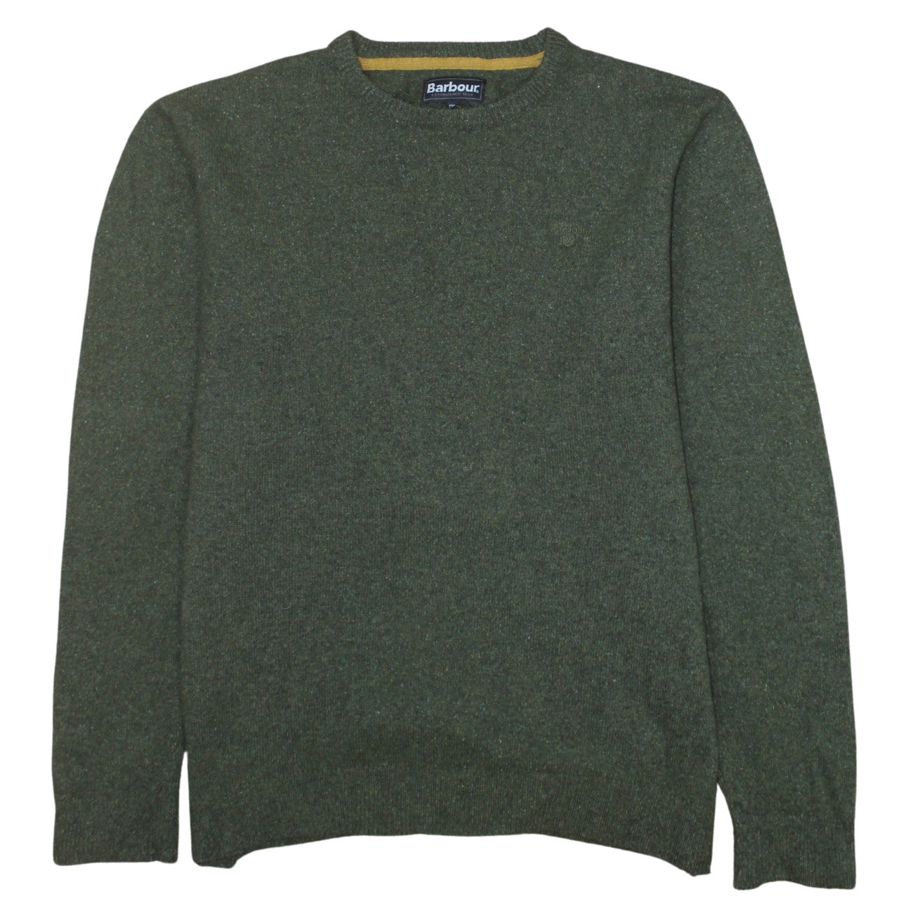 Barbour Men’s Green Wool Crew Neck Pullover Jumper Size M