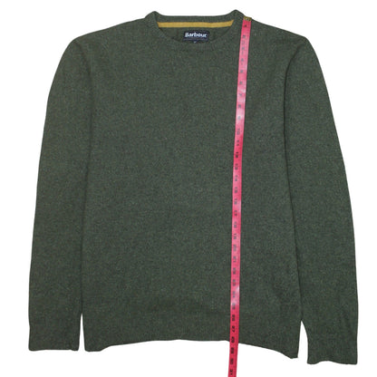 Barbour Men’s Green Wool Crew Neck Pullover Jumper Size M