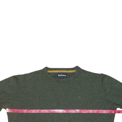Barbour Men’s Green Wool Crew Neck Pullover Jumper Size M