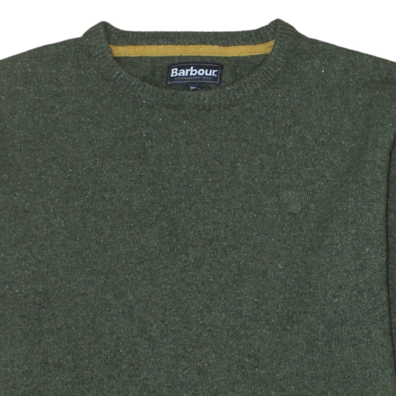 Barbour Men’s Green Wool Crew Neck Pullover Jumper Size M