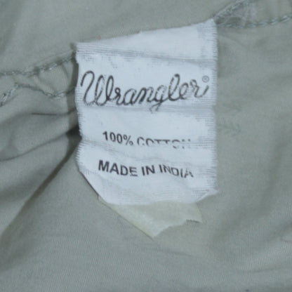 Wrangler Men Beige Slim Fit Long Sleeve Band Collar Button-Up Shirt L