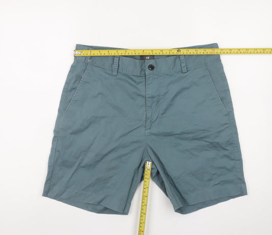 H&M Men's Green Regular Fit Chino Shorts Size 33