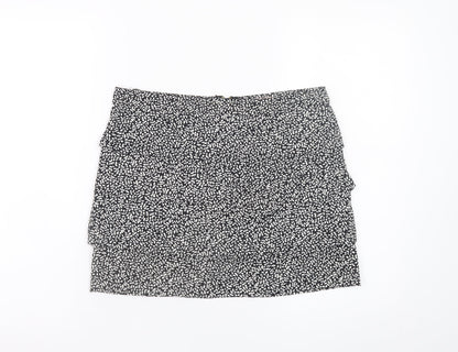 A|wear Women's Black Short Layered Zip Skirt Size 8