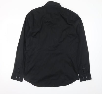 Banana Republic Men's Black Slim Fit Long Sleeve Dress Shirt M