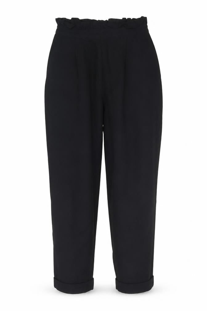Topshop Women’s Black Paperbag High Waist Tapered Trousers Size 8