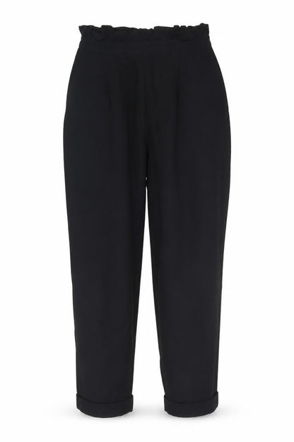 Topshop Women’s Black Paperbag High Waist Tapered Trousers Size 8