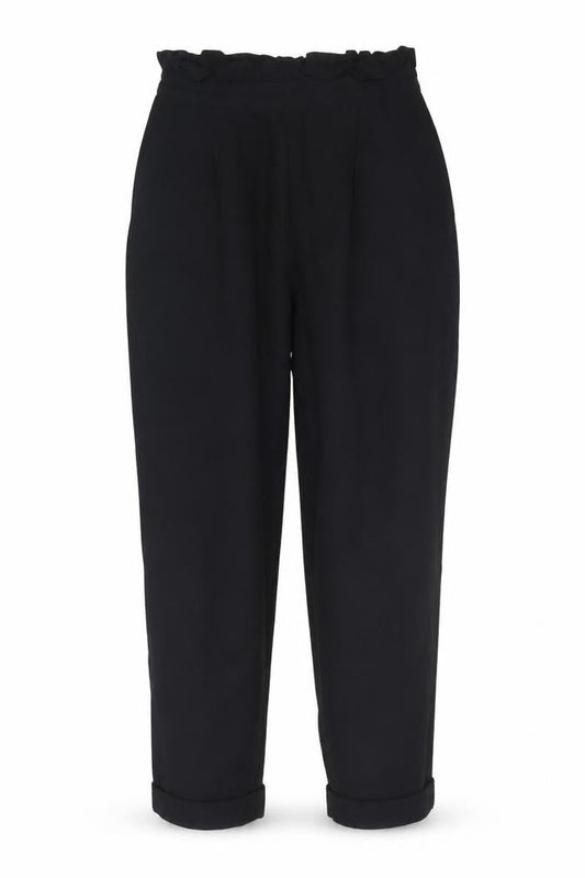 Topshop Women’s Black Paperbag High Waist Tapered Trousers Size 8