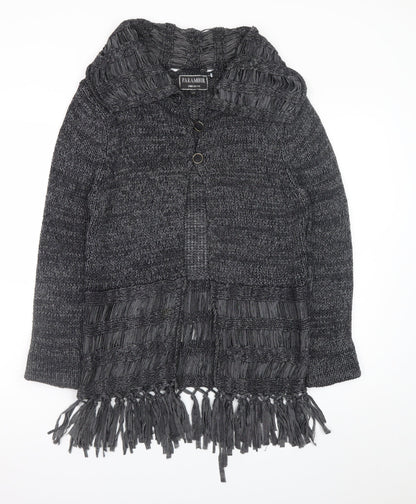 Paramour Women’s Grey Chunky Knit Fringe Cardigan M