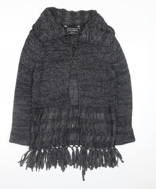 Paramour Women’s Grey Chunky Knit Fringe Cardigan M