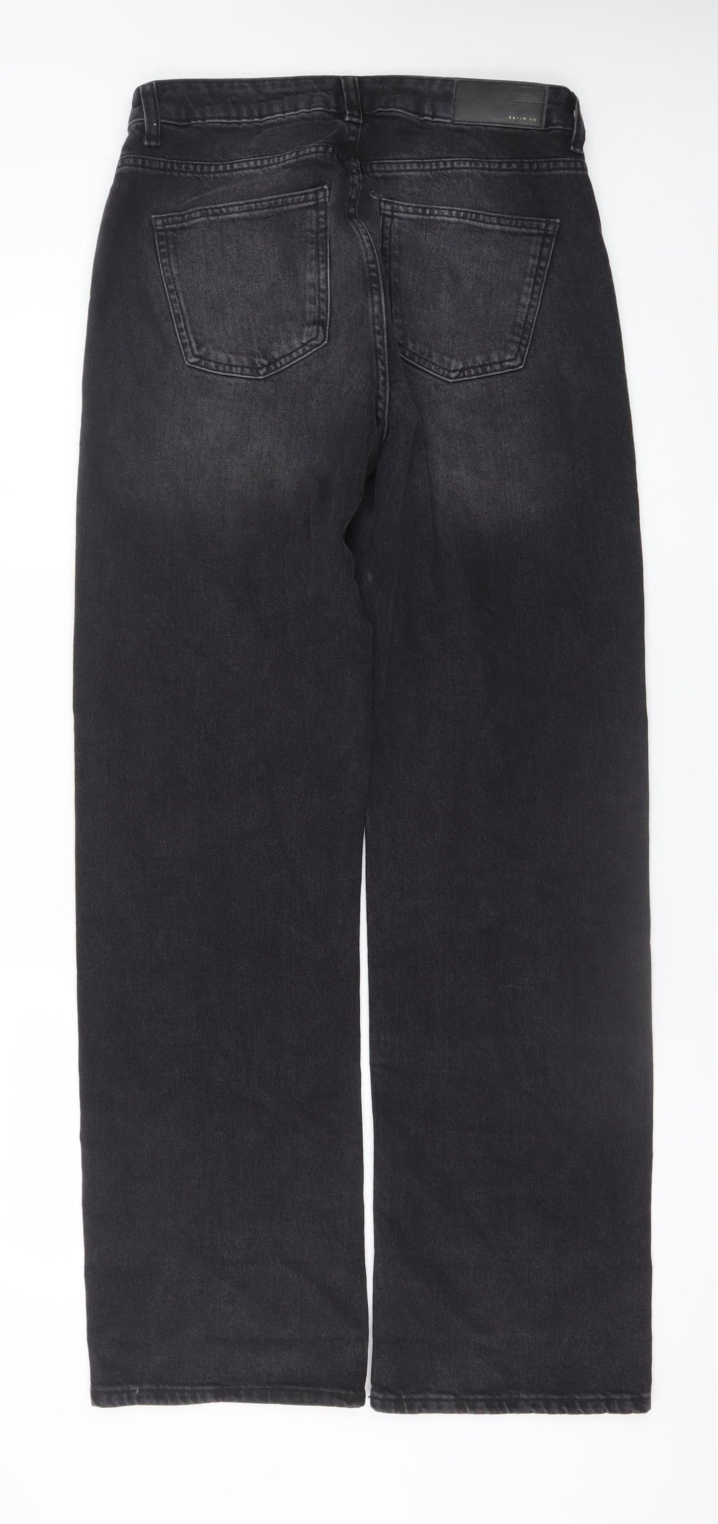 Primark Womens Black Wide-Leg High Rise Jeans Size 10
